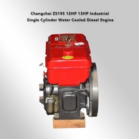 Motor Diésel Changchai ZS195 de 12HP/13HP, Arranque Eléctrico, Monocilíndrico, Cuatro Tiempos, Refrigerado por Agua, para Uso Agrícola