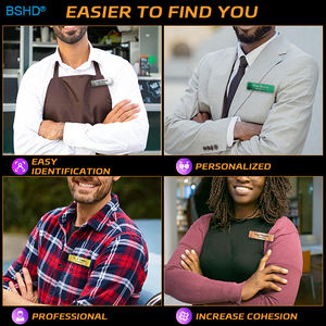 Placa personalizada de acero inoxidable, imán de sublimación de Metal en blanco, botón de nombre, insignia, grabado, soporte magnético para nombre de empleado - Product Image 6