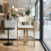 Chaise haute de bar la plus vendue, avec dossier rembourré et structure en bois massif, pour salle à manger