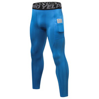 Pantalon de sport pour homme PRO en polyester, extensible, anti-transpiration, séchage rapide, coupe ajustée, avec poches, pour la course et l'entraînement