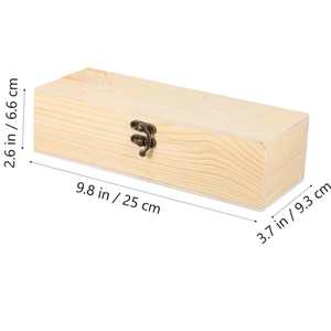 Caja de Almacenamiento de Madera Maciza, Rectangular, con Tapa Abatible, Compartimentada, Organizador de Oficina, para Montar en Escritorio, Caja de Regalo - Product Image 2