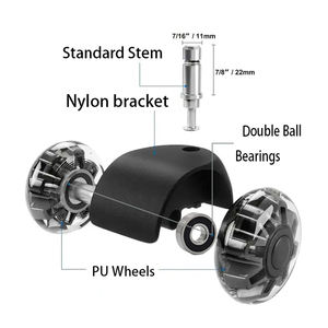 Ruote per Mobili da 2 Pollici (50 mm), Set da 5 Pezzi, Rotelle per Sedie da Ufficio, Ruote in Silicone e PU Semi-Trasparenti - Product Image 4