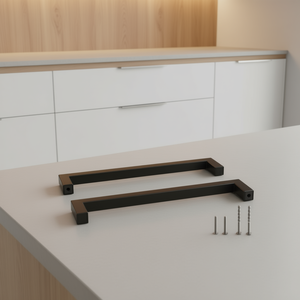 Poignées de meuble modernes en acier inoxydable noir mat, carrées de 5,03 pouces, pour tiroirs de cuisine, quincaillerie fine D0100HADDRW - Product Image 2