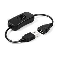 Cable USB con interruptor basculante en línea de encendido/apagado, revestimiento de PVC, conductor de cobre puro, cable de extensión para grabadora de conducción, ventilador, tira de LED