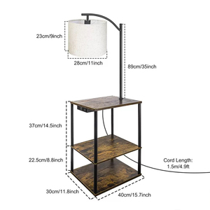 Hiện Đại Bên Sàn Bảng Đèn Với Kệ USB Loại C AC Sạc Trạm 3 Màu 9W LED Bóng Đèn Cho Phòng Ngủ Phòng Khách - Product Image 5