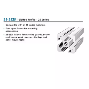 Vente en gros de tubes carrés en alliage d'aluminium à fente en T de haute qualité <span class=keywords><strong>25</strong></span> profilés d'extrusions en aluminium anodisé 2525 pour cadre de bricolage industriel - Product Image 5
