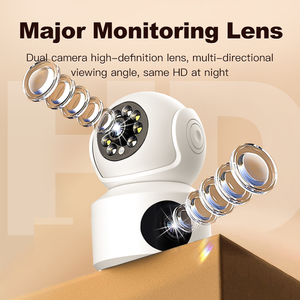 Nhà thông minh 4MP ống kính kép ngoài trời an ninh CCTV <span class=keywords><strong>IP</strong></span> Mạng camera PTZ với tầm nhìn ban đêm và được xây dựng trong mic cho bé giám sát - Product Image 2