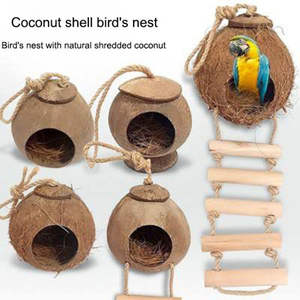 Pajarera de coco artesanal natural 100% con nuevo diseño - Product Image 2