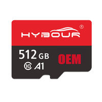 Carte Mini SD Hybour Originale Neuve avec Logo Personnalisé, Plastique, 1 Go-256 Go, Multi-usages, Noire, Classe 4, Modèle TF001 pour Téléphones et Tablettes