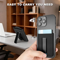 Dompet Kartu Kredit Saku Baru untuk Pria, Dompet MagSafe Kulit PU dengan Penyangga, Minimalis Tipis RFID untuk iPhone