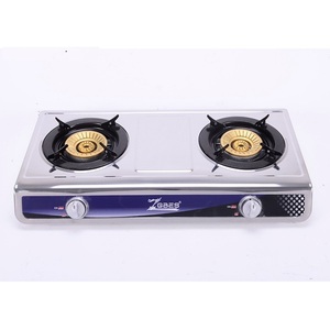 Cuisinière à gaz portable à double brûleur avec couvercle de brûleur en acier inoxydable pour usage domestique - Product Image 1