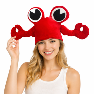 Nouveaux arrivants 2018 drôle parti chapeaux d'animaux en peluche crabe rouge chapeau pour <span class=keywords><strong>bonne</strong></span> <span class=keywords><strong>année</strong></span> MFJ-0093 - Product Image 1