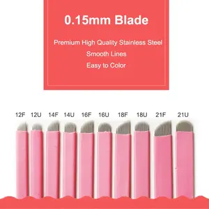 Accessori per Microblading usa e getta rosa Nano 0.15mm ago per ricamo sopracciglio Micro lama per bisturi 316 acciaio inossidabile Guangdong
