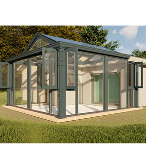 Serre <span class=keywords><strong>en</strong></span> verre DTOP NFRC CE ROHS, Orangerie <span class=keywords><strong>en</strong></span> aluminium verte pour jardin extérieur - Product Image 2