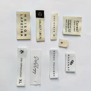 定制设计标志棉带丝网印刷主标签/标志标签