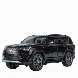 diecast model car 1:24 Lexus LX600 alloy car model with sound and light pullback metal model car toys Modelo del coche
