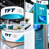 Stand d'exposition modulaire 20x20 pieds à montage rapide en aluminium tubulaire avec éclairage LED et panneau suspendu pour NEOCON