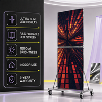 Écran LED pliable ultra fin et léger P2.5, panneau miroir portable pour usage intérieur, luminosité 1200 cd, garantie de 2 ans
