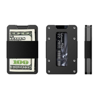 Dompet Logam Minimalis Anti RFID dengan Logo Kustom, Tipis, Berbahan Aluminium, Penutup, dan Tempat Kartu untuk Pria