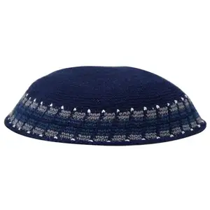 Kippah de crochê feito à mão personalizado de fábrica, 100% algodão, fio fino de malha, boné de caveira DMC Kippah Yamaka Kippa Yamakah