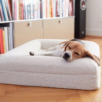 Lit pour chien haut de gamme amovible en mousse à mémoire de forme, imperméable, respirant, en tissu bouclé, détachable, lavable en machine, toutes saisons