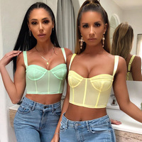 Hot New Thời Trang Phụ Nữ Rắn Màu Sắc Điệu Backless Tank Tops Tay Vest Sexy Neon Bralette Crop Top