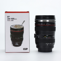 Mug à café en acier inoxydable à double paroi avec motif d'objectif d'appareil photo, cadeau d'affaires