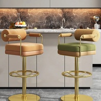 Tabourets de bar pivotants en velours de luxe, de haute qualité, minimalistes, en acier inoxydable, élégants, pour la maison, le bar, la cuisine, modernes