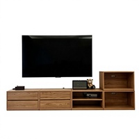 Meuble TV sur pied avec tiroirs de rangement pour salons, console multimédia avec finition mélamine