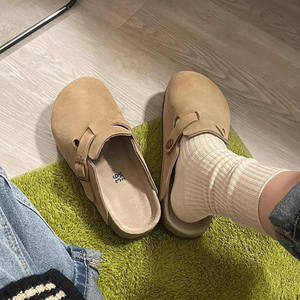 2025 verano Birkenstocks zapatos hombres y mujeres <span class=keywords><strong>sandalias</strong></span> de corcho con doble botonadura ropa de cuero exterior plana - Product Image 6