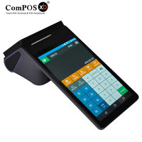 Terminal POS Portátil Android 14.0 para Pagos Móviles, con Cámara, Escáner, NFC, Pantalla LCD Dual, RAM 3G+16G, Impresora Térmica