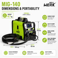 Machine à souder portable 3 en 1 MIG MMA Lift TIG sans gaz ni gaz, inverseur IGBT, entrée 220V, alimentation en fil, pour tôles