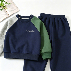 Nouvel ensemble de survêtement décontracté 2 pièces pour garçons, collection automne 2026, sweat-shirt et pantalon pour jeunes enfants - Product Image 1