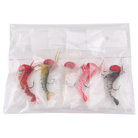 Vente en gros d'appâts souples artificiels lumineux pour crevettes avec hameçons avec pendentif en plomb leurre souple pour crevettes en caoutchouc pour la pêche