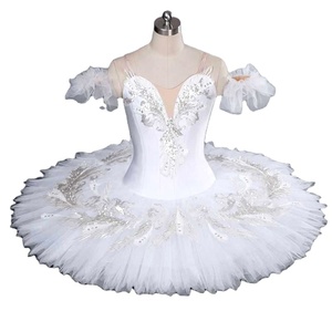 Tutù Bianco da <span class=keywords><strong>Ballerina</strong></span>, Abito per Spettacoli di Danza, Costume per Performance sul Palco del Lago dei Cigni - Product Image 1