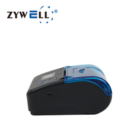 Impresora térmica móvil ZYWELL, impresora Pos pequeña de mano con pantalla, impresora portátil de recibos de 80mm