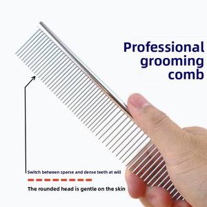 Pettine Multifunzione per Toelettatura Animali Domestici, Spazzola a Denti Fini e Densi per Sciogliere Nodi e Lisciare il Pelo di Cani a Pelo Lungo, Teddy, Poodle, Gattini e Cuccioli - Product Image 4