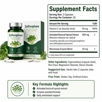 Extrait de brocoli activé en gros, Sulforaphane 600mg avec mélange de vitamine C et d'enzymes pour un soutien antioxydant quotidien