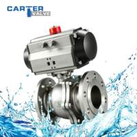Válvula de Bola Neumática con Brida Dúplex 2205 WCB RF, Neumática Exd de Alta Presión para Desulfuración de Agua de Mar, ANSI Clase 300 OEM