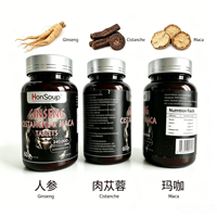 Suplemen Perawatan Energi dan Kesehatan Harian Campuran Ginseng Cistanche Maca Potensi Tinggi Label Pribadi