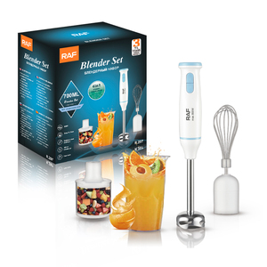 Ensemble de mixeur RAF 800W 4 en 1, mixeur à main, démarrage rapide, double commande de commutation, 2 lames en acier inoxydable, pot de 700 ml pour un usage quotidien, agitation manuelle - Product Image 1