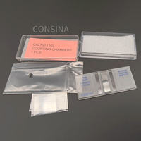Chambre de comptage sanguin en verre ultra améliorée Neubauer pour analyse de sang en laboratoire avec ligne lumineuse