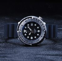 Rts — montre saphir de haute qualité, 30atm c3 argent warrior, thon, japon, nh35, en acier inoxydable, pour plongée sous-marine