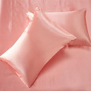 High-quality Satin Pink Solid Color <strong>Bed</strong> Sheets Exquisite <strong>Single</strong> Size Microfiber Polyester <strong>Quilt</strong> Cover Washed Silk Bedding Set - Product Image 5