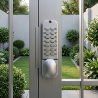 YH3671 Serrure de porte à code numérique mécanique sans clé à double face avec poignée rotative de deuxième génération