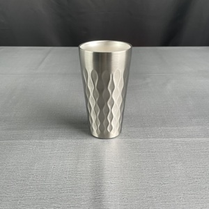 550ml in acciaio inox doppio strato diamante tazza di birra elegante Design classico durevole facile pulire resistente al calore per il freddo caldo - Product Image 4