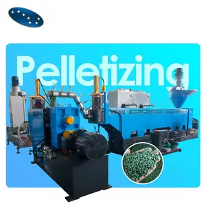300kg/h waste plastic grinded pp pe material vertical force feeder pelletizing recycling machine