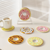 Sous-verres et tapis en diatomite mignons, absorbants et à séchage rapide, résistants à la chaleur, réutilisables, pour la décoration de la maison