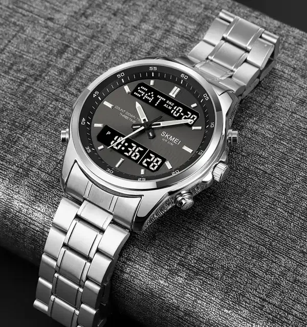2024 New Arrival Skmei 2049 Luxury Gold Men Quartz Watch Digital Water Resistant 30 Meters