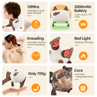 Masseur de cou, d'épaules, de dos, de taille, de jambes et de mollets avec simulation de main bionique, massage Shiatsu, tissus profonds, pétrissage 4D avec chaleur